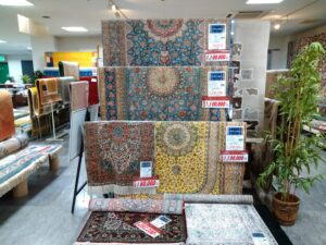 岡山家具店：（インテリアセンターくらしき）のペルシャ絨毯展示品